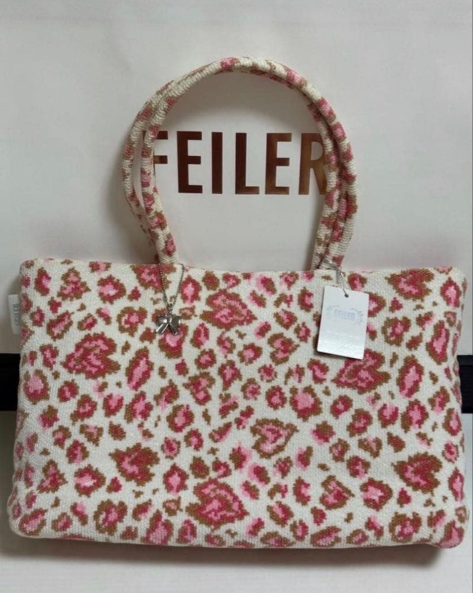 FEILER 费勒 托特包 豹纹 粉色 白色