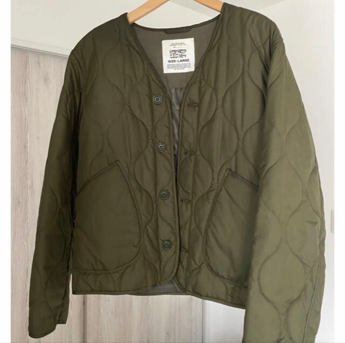 Coen（コーエン）绗缝夹克 绗缝外套 卡其色 SIZE LARGE 军事风