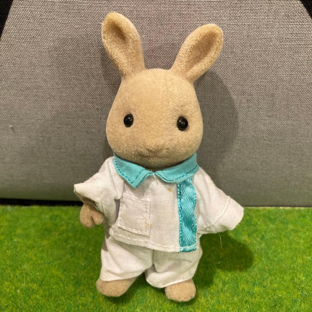 Sylvanian Families Rabbit Figure Father Paramedic Rare Light Brown