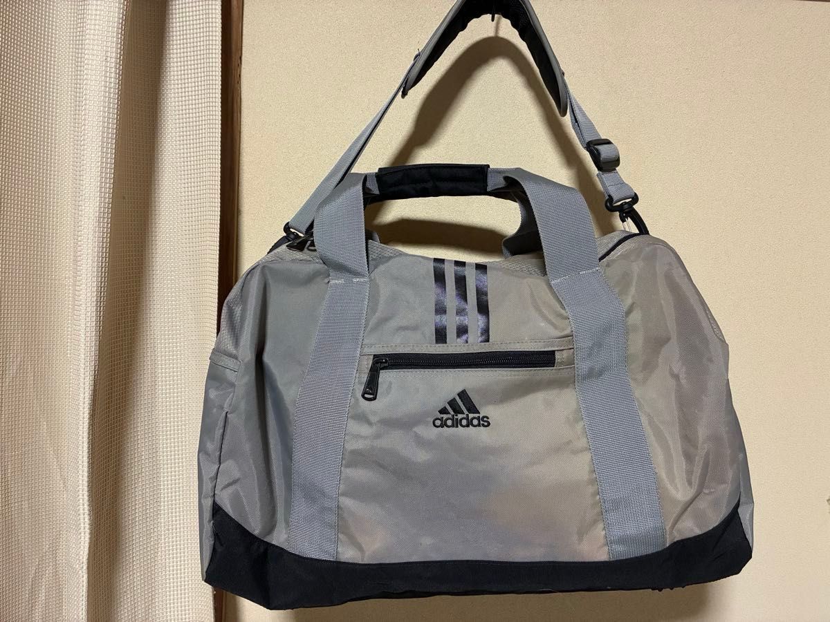 阿迪达斯 波士顿包 运动包 灰色 两用