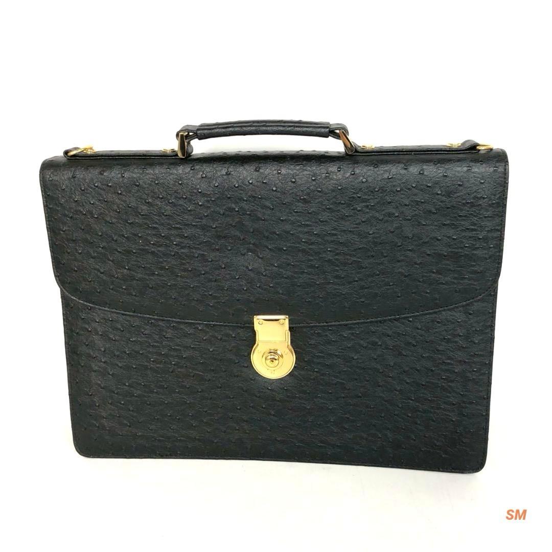 OSTRICH Briefcase Business Bag Black