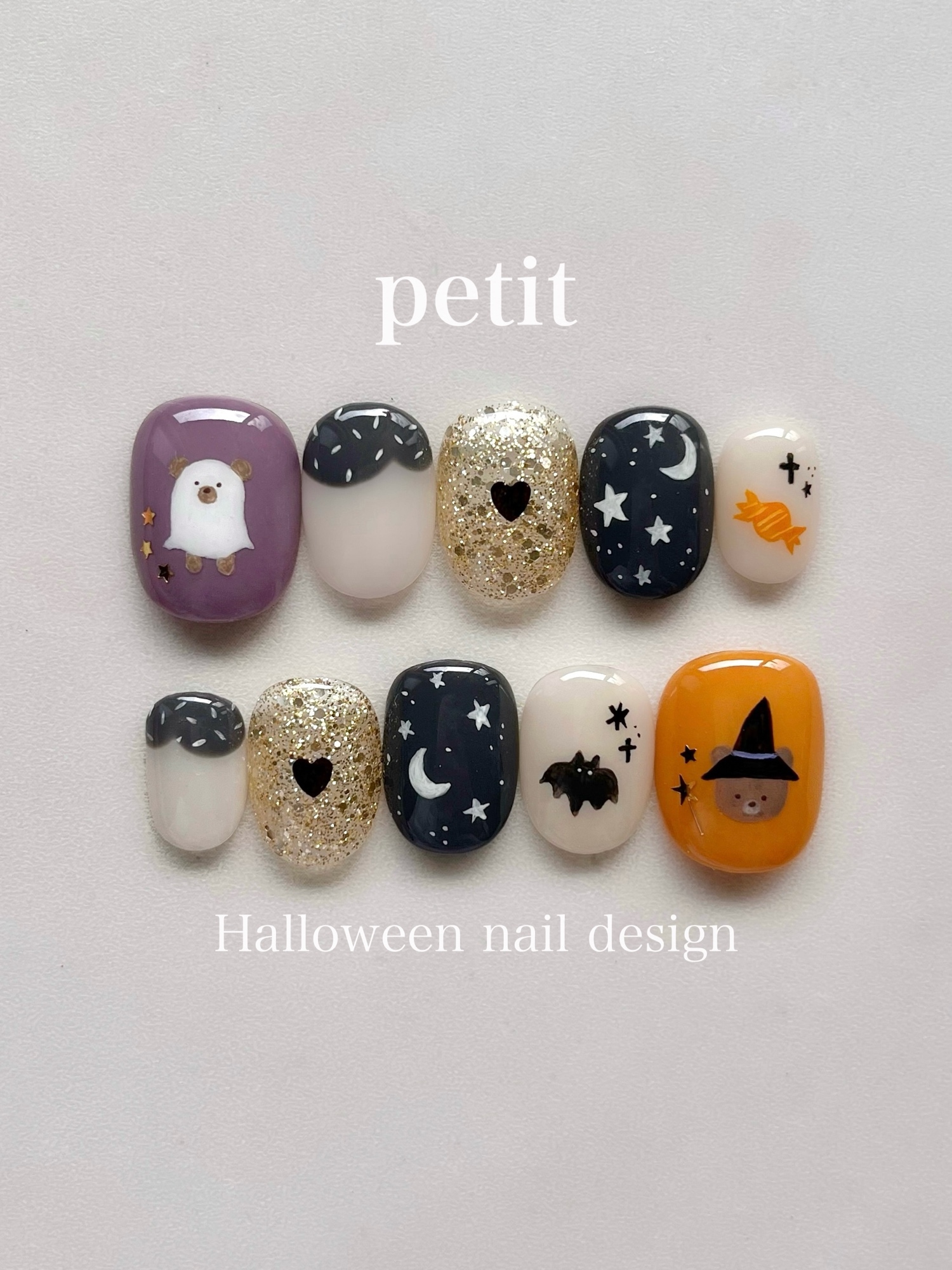 Nail Tips * Berry Short L Size | Halloween Nails, Autumn Nails, Bear Nails, Purple Nails [Actual Product Sale]》