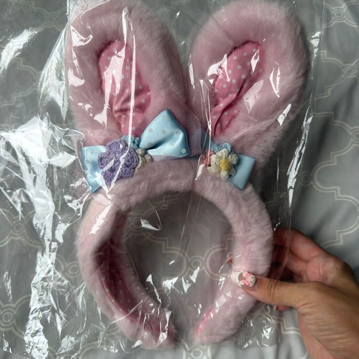 アンジェリックプリティ うさ耳カチューシャ ピンク リボン 花飾り イースター 仮装