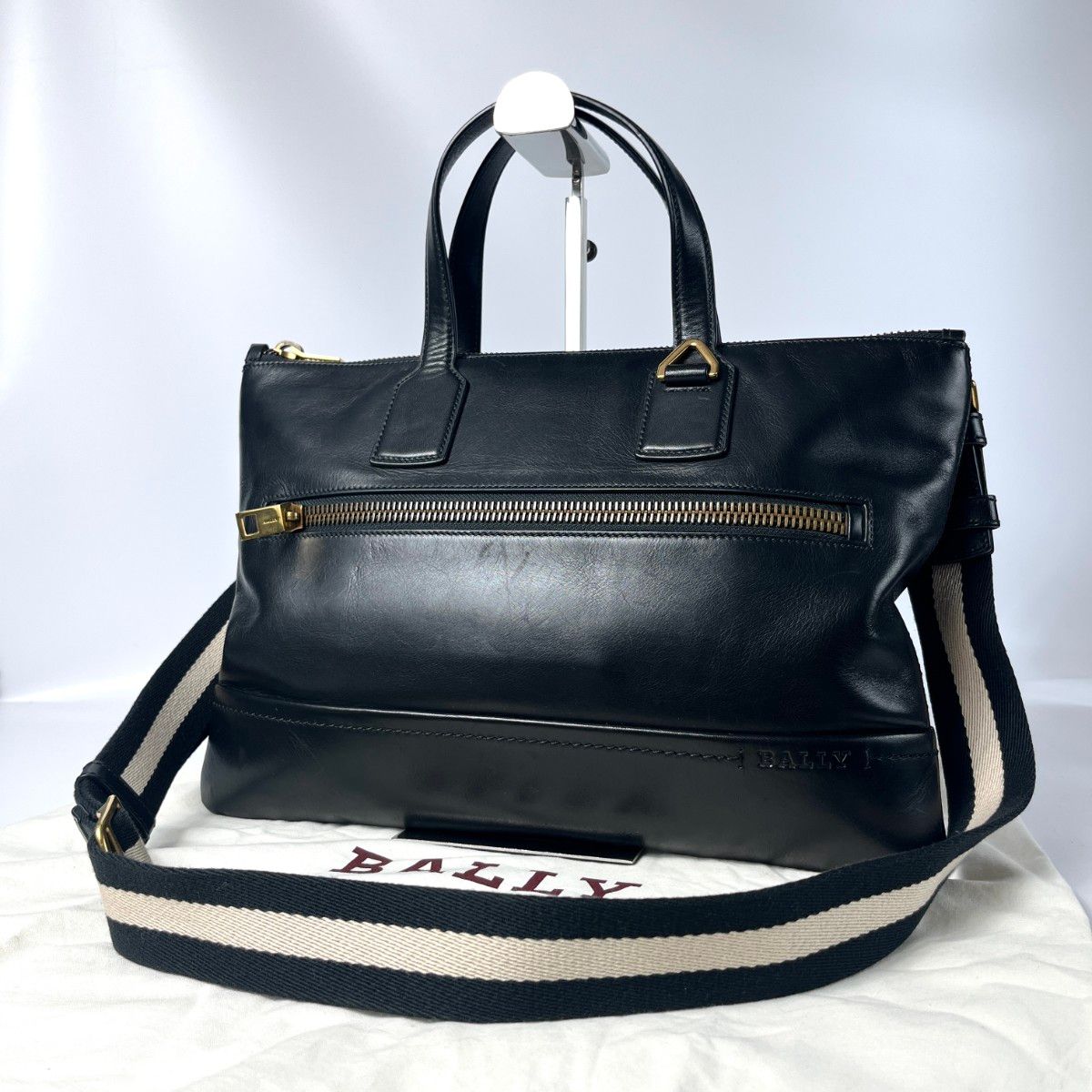 BALLY 巴里 火车观察 2way 托特包 斜挎包 黑色 皮革