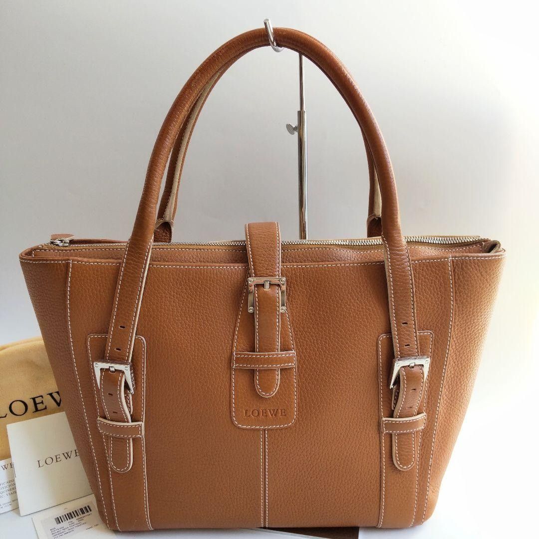 LOEWE 罗意威 Sendagawa 皮革托特包 商务 A4 可收纳 皮革 棕色 手提包