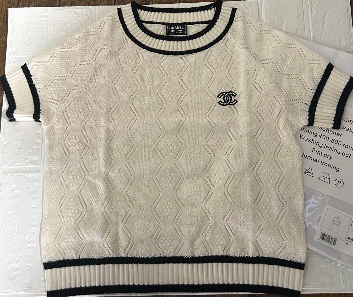 CHANEL UNIFORM シャネル ユニフォーム 半袖ニット 美容部員　sサイズ　未使用品