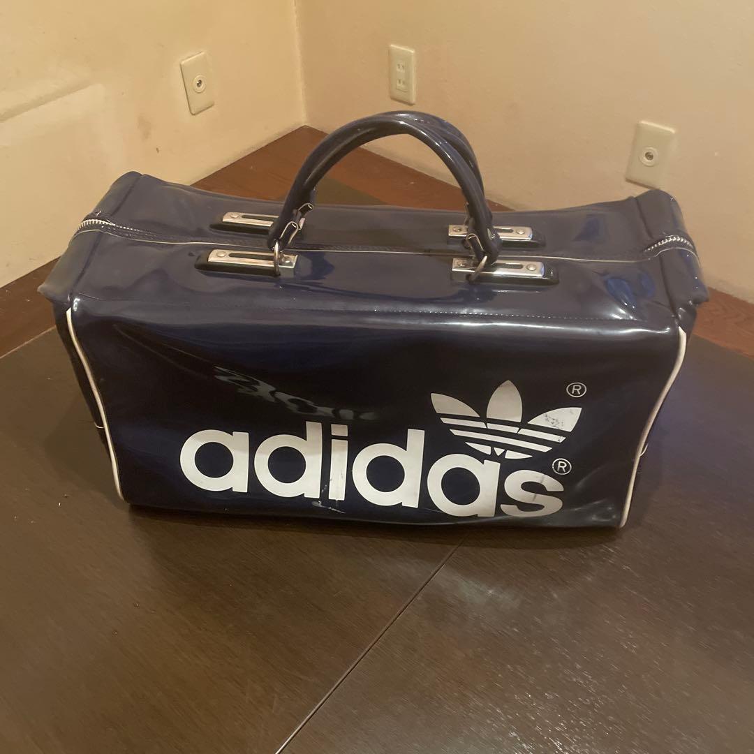adidas 漆皮复古波士顿包 海军蓝 限时两天降价