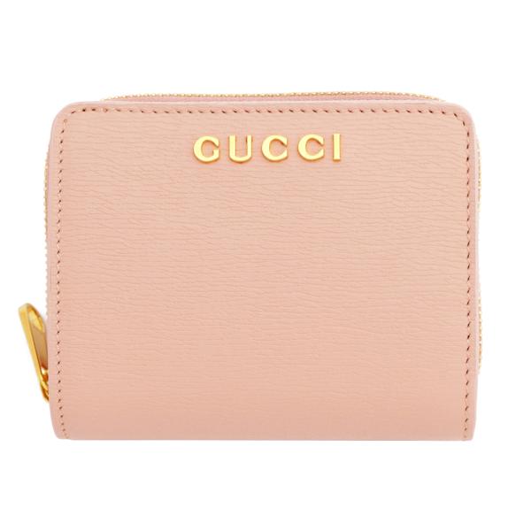 GUCCI钱包GUCCI双折钱包女士脚本标志细节772639浅粉色