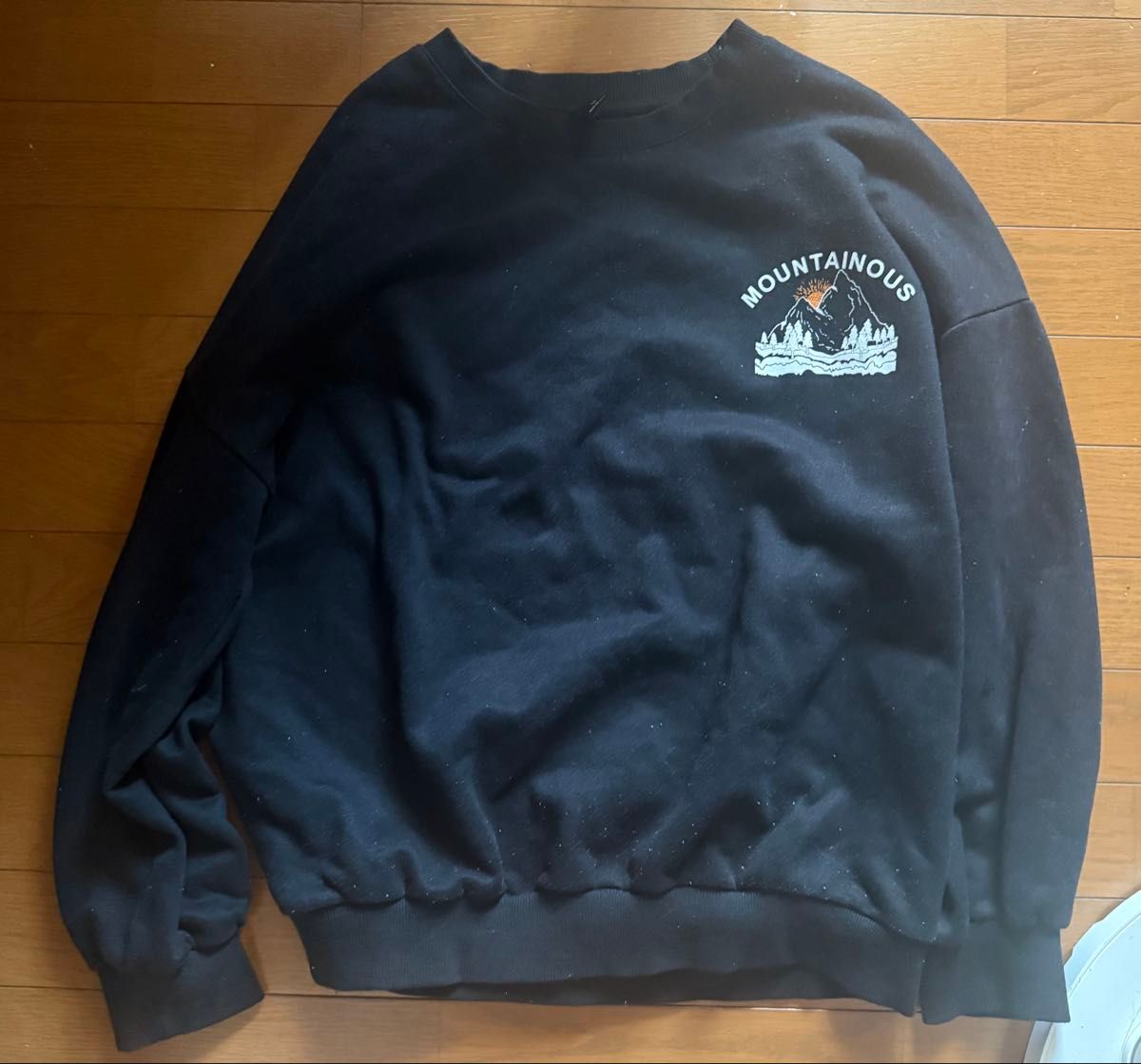 MOUNTAINOUS标志印花湿运动衫黑色