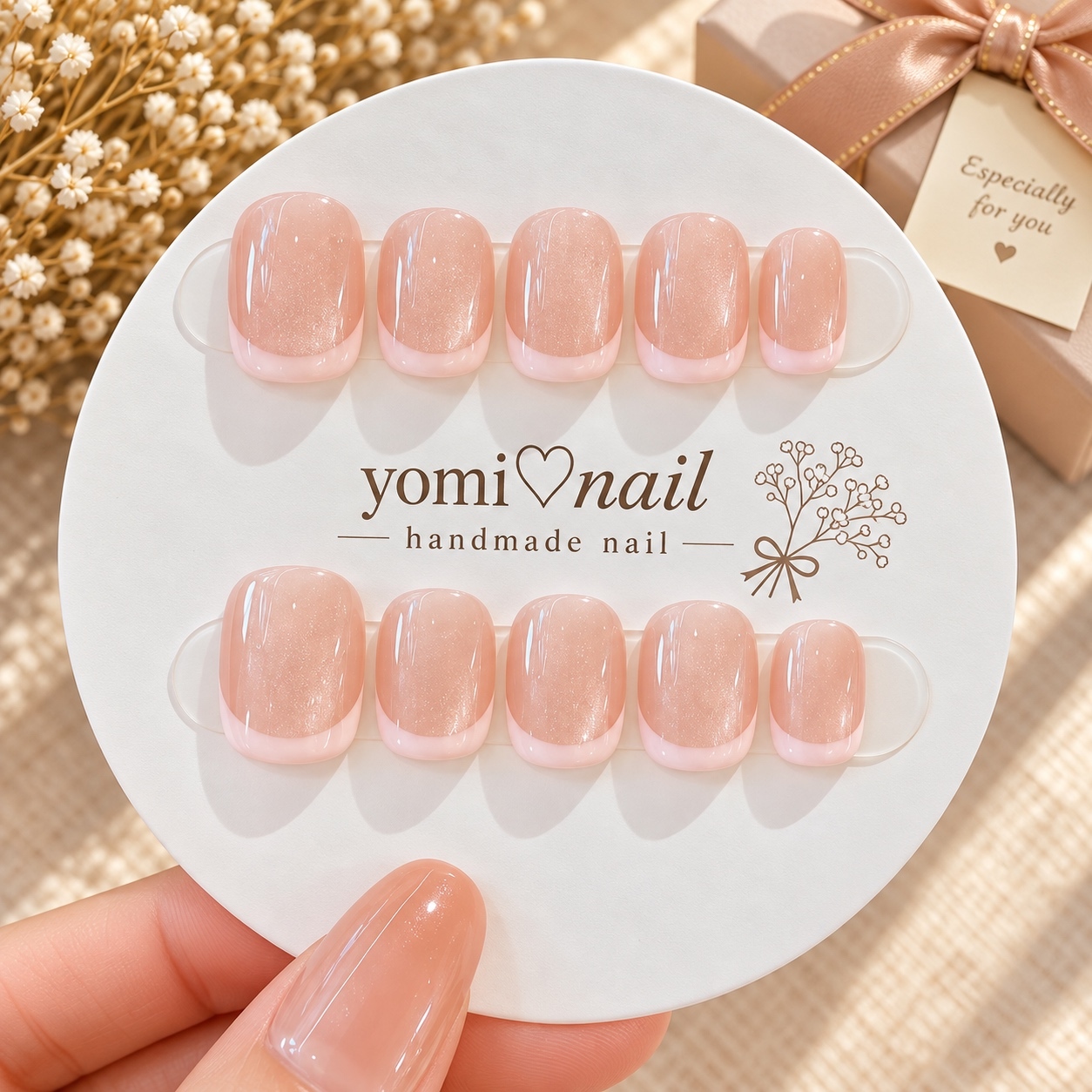[Berry short] Nail tip nuance adult cute [free size/shape change]