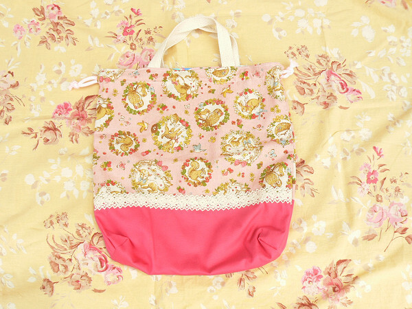 体操服袋、更衣袋 动物与花环 2
