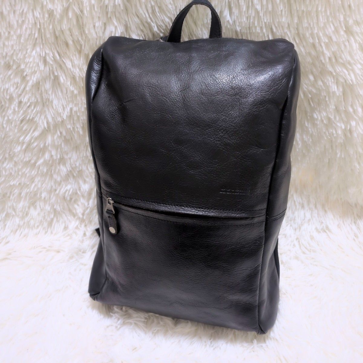 DOUBLES Double‑Strap Leather Backpack Genuine Cowhide Black Large Capacity Men’s Commuter/Student Business Style
