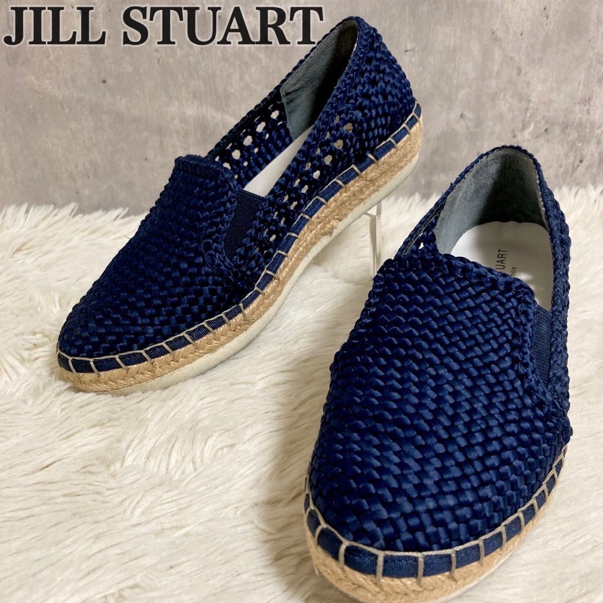 JILLSTUART 鞋 吉尔·斯图尔特 绞草鞋 一脚蹬 藏青色