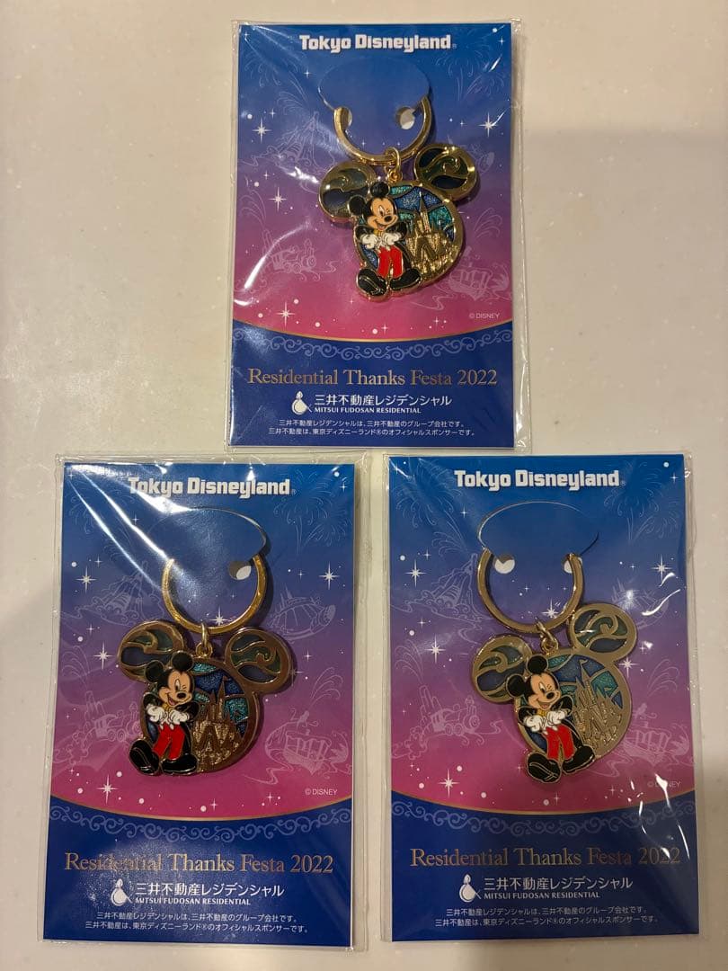 【New, Unused】Not for Sale Tokyo Disneyland Keychain 3-Piece Set
