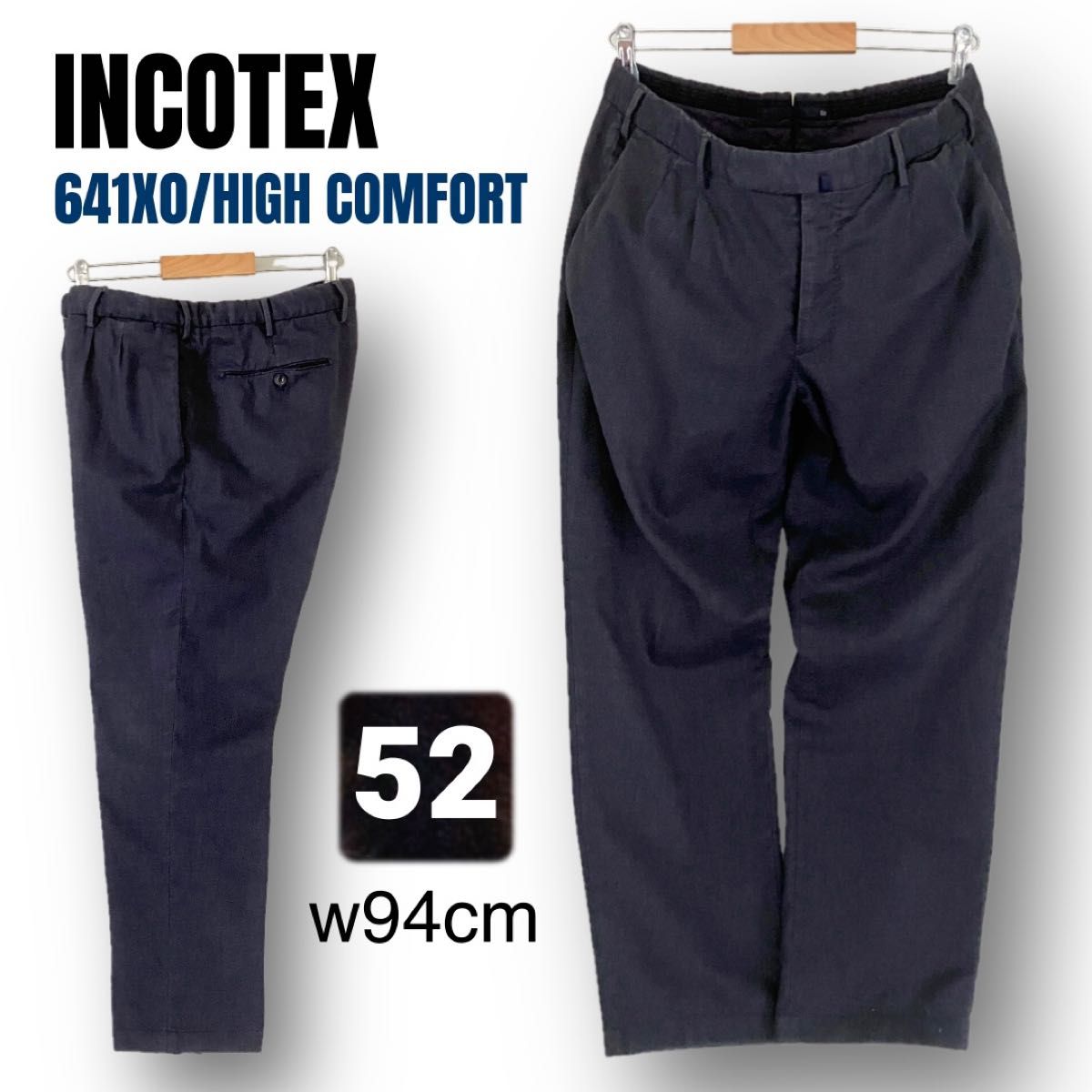 INCOTEX 英科泰克斯★高舒适度长裤★修身版型/版型30★双褶裥★成品染色/海军蓝★52码 腰围94厘米