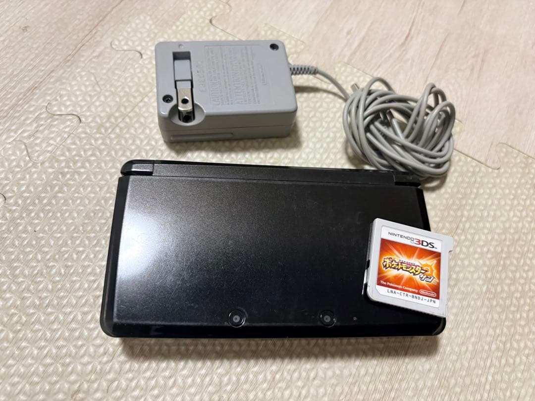 任天堂 3DS 主机 黑色 充电器 精灵宝可梦 太阳
