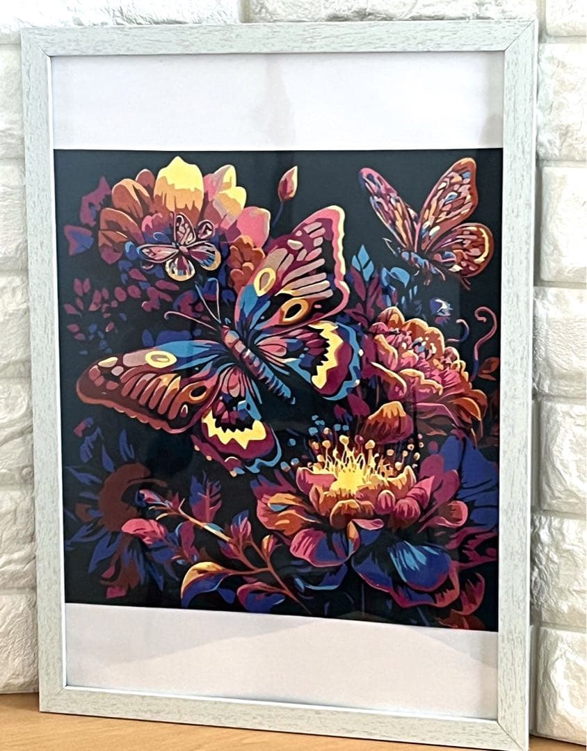 【手绘艺术】北欧风 波普艺术 挂板 蝴蝶与花朵 绘画 壁挂