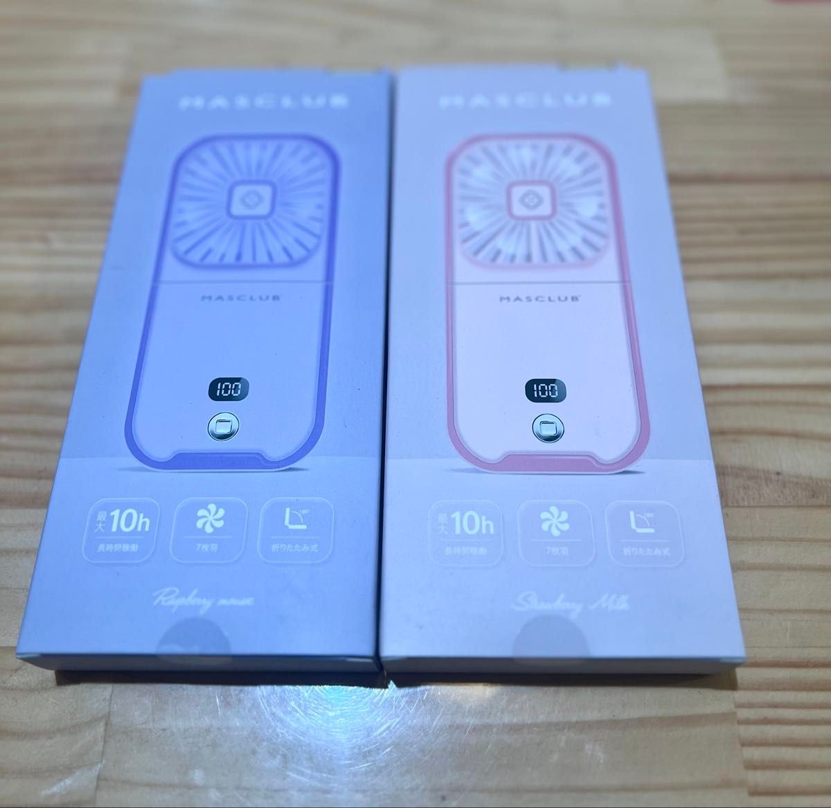 MASCLUB 5WAY MINI FAN ハンディファン 2個セット ラズベリー&ストロベリー