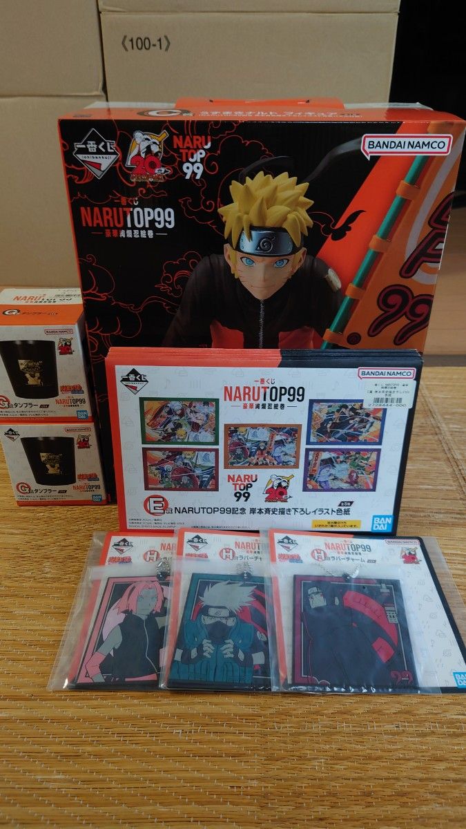 一番赏 火影忍者 NARUTO TOP99 华丽绚烂忍者绘卷 人偶 马克杯 色纸 橡胶挂饰 套装