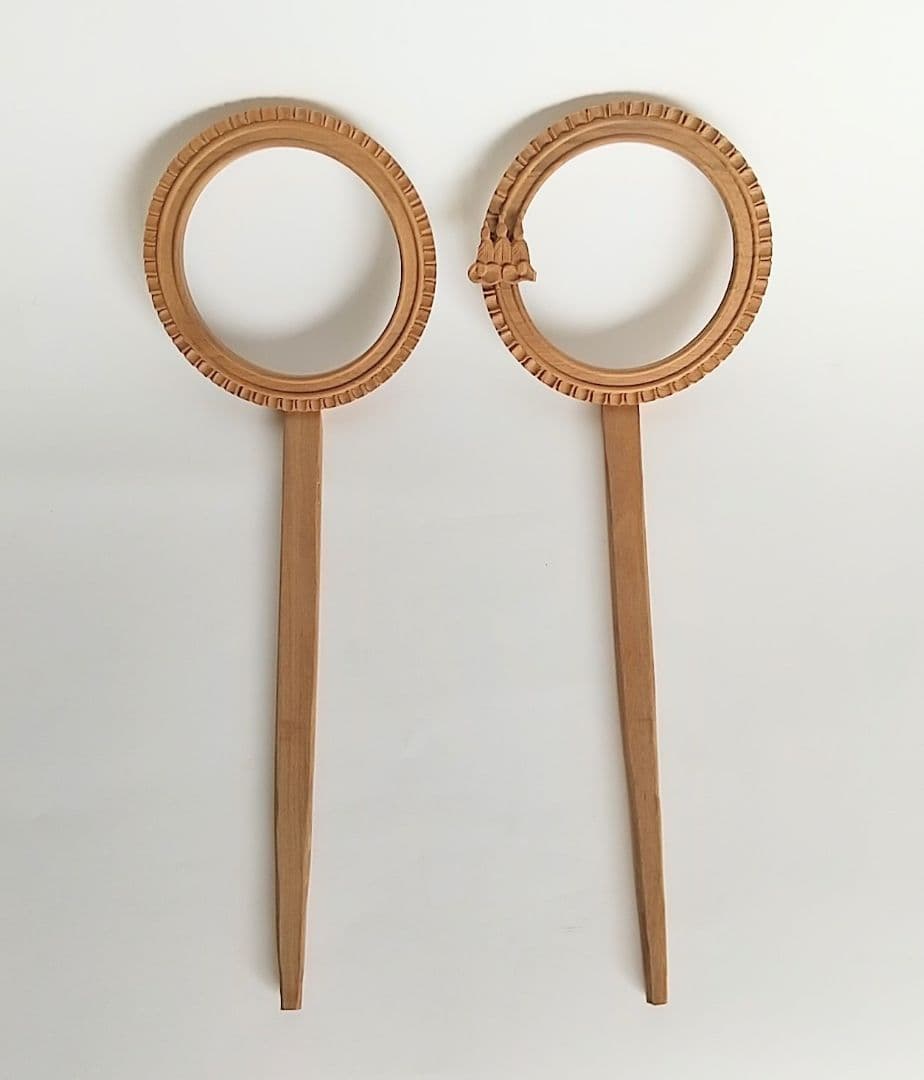 Pair of Halos for 7-inch Standing Buddha Statues #700 Circular Halo ◆ Sandalwood Wood-carved Buddhist Statue Accessories