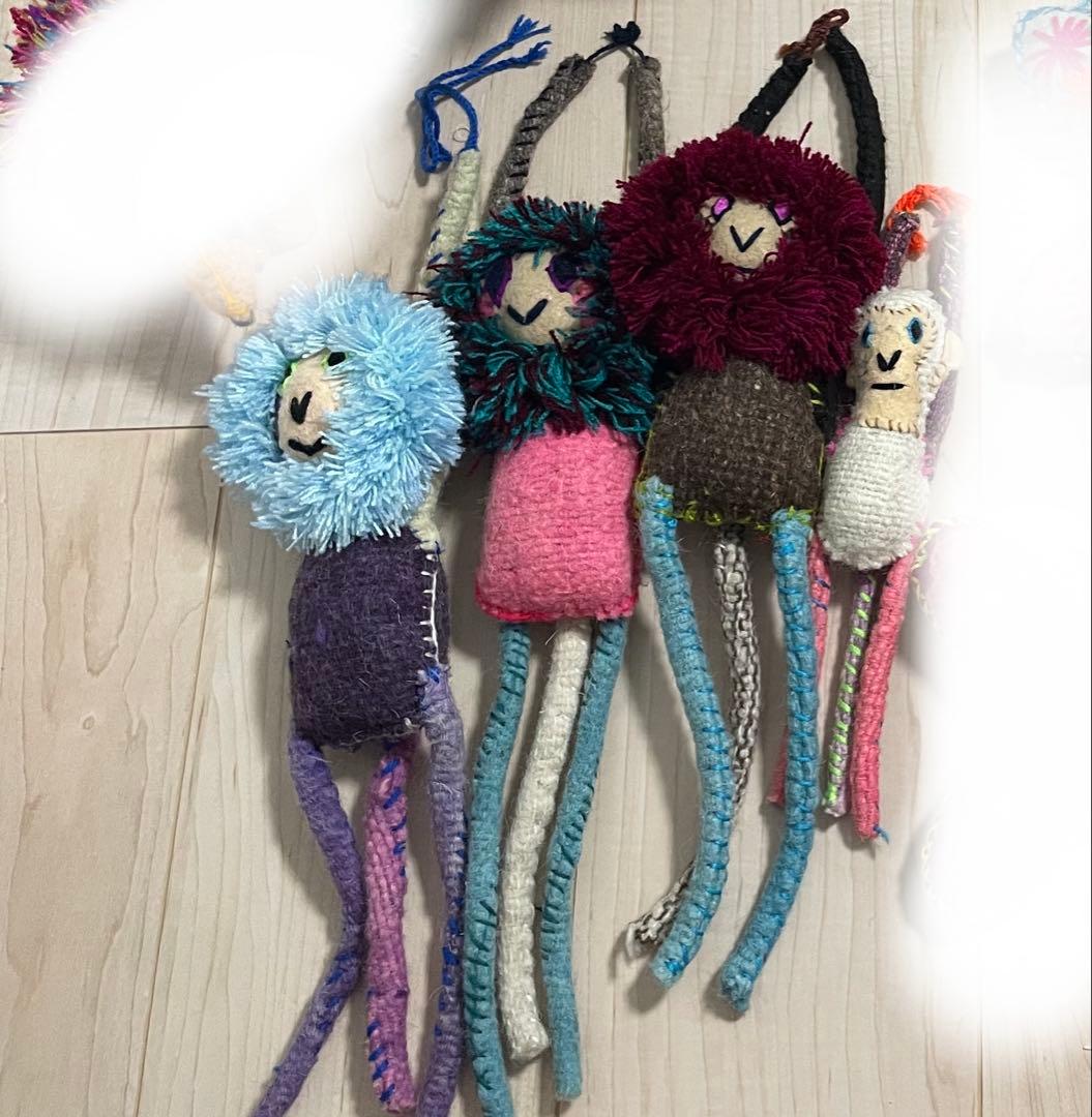 Chiapas Animaleto Plush Monkey Dolls Set of 4 Folk Art Mexican Goods