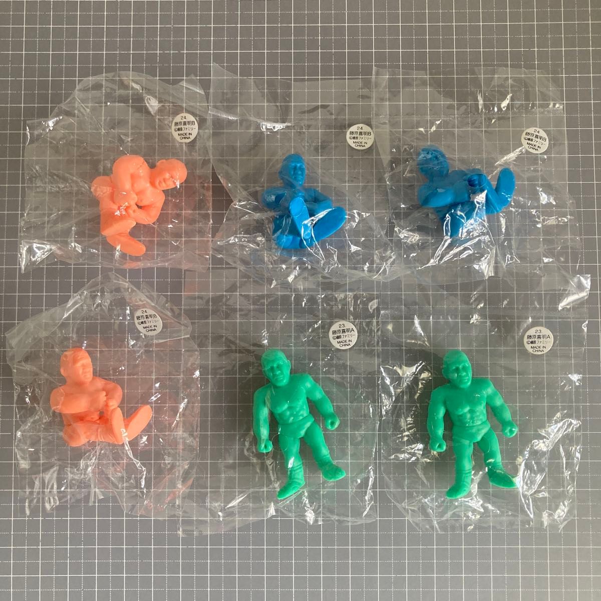 Wrestler Fighter Eraser Keshigomu Figure けしごむ Doll Combat Sports Pro Wrestling Wrestler Bundle Set Fujiwara Yoshiaki