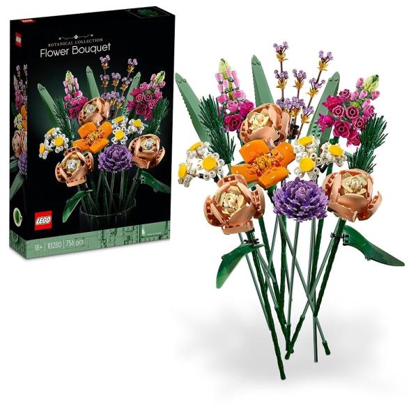 乐高 (LEGO) 波塔尼卡花花束玩具生日礼物块母亲节父亲节男性女性花束造花装饰室内时尚母亲10280