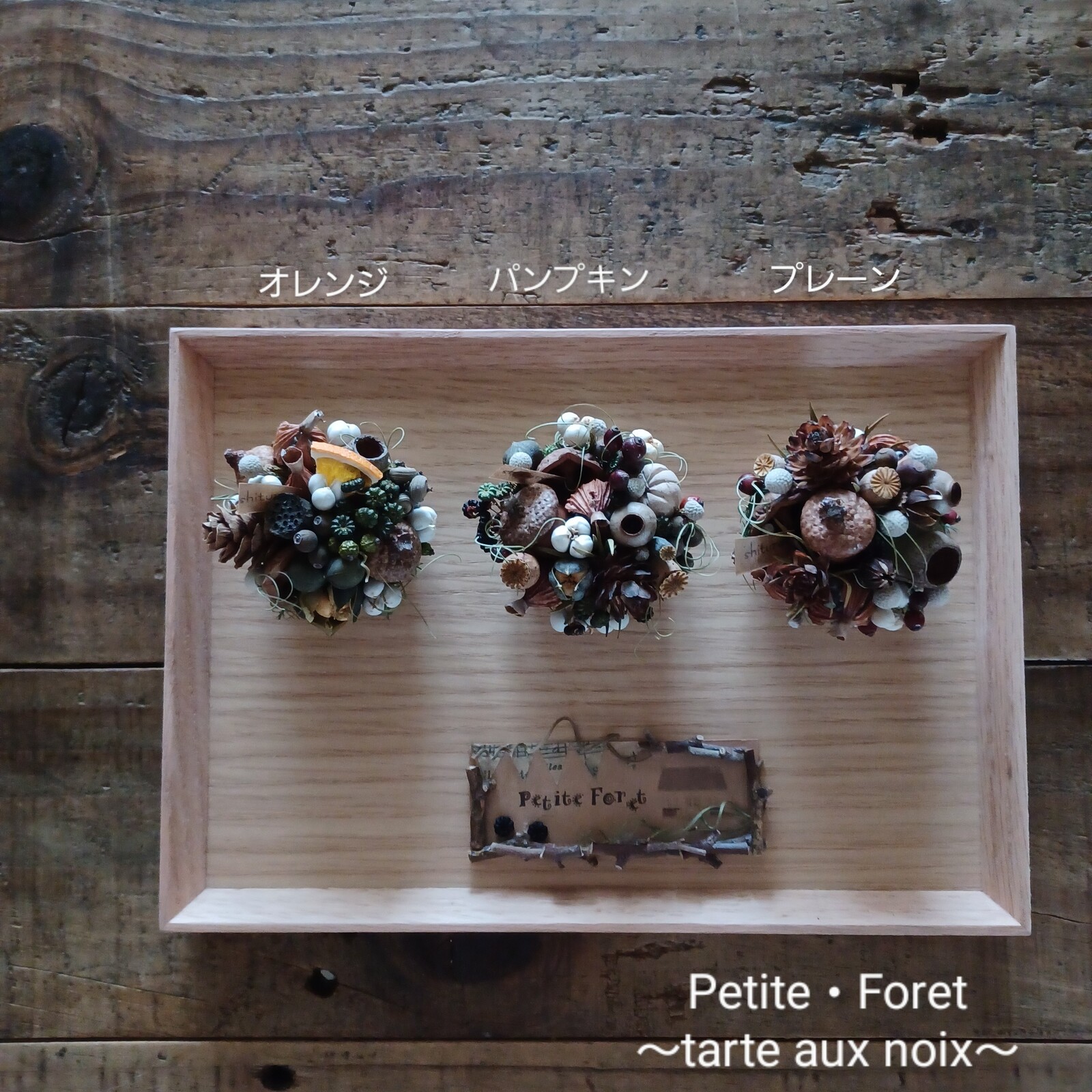 【 ☆ 通知魔女的扫帚】Petite Foret ~ tarte aux noix ~ dried-botanical wreath tarte玻璃圆顶套装Hallowee