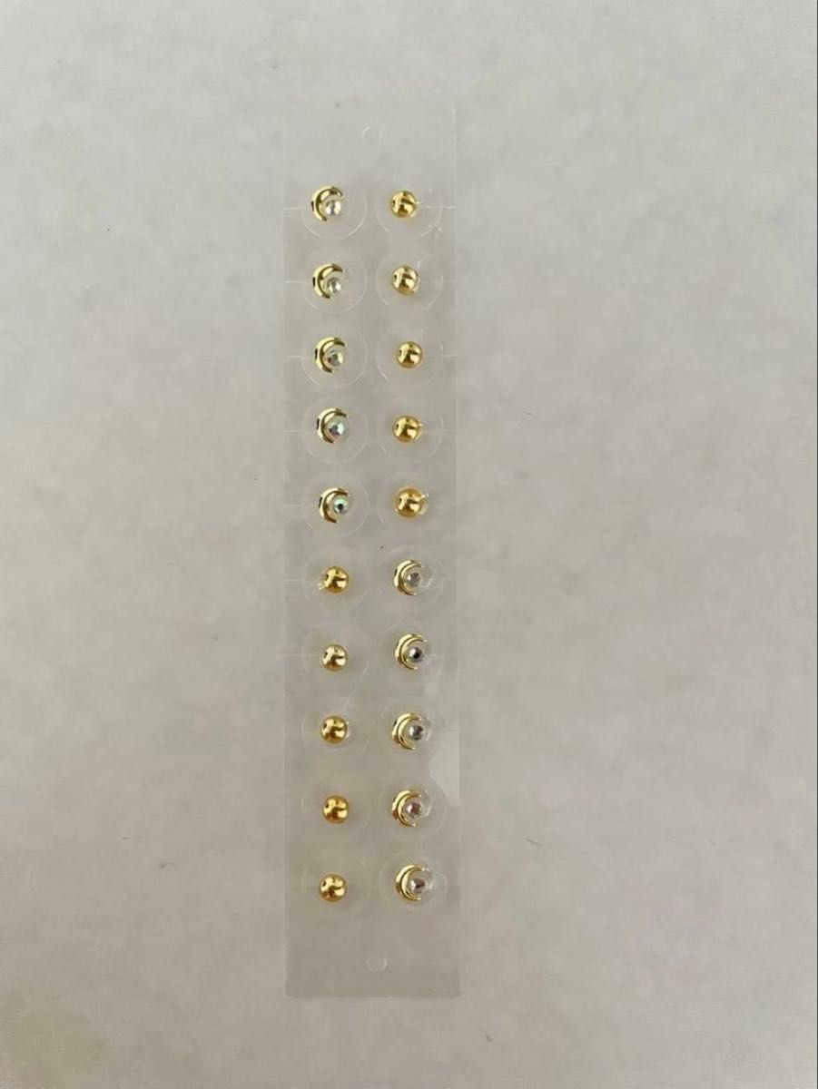 Ear Acupressure Jewelry Stickers, 20-Piece Set, Gold-Tone Designs