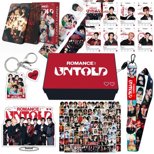 ENHYPEN周边礼品盒 照片卡 ROMANCE : UNTOLD 录音带套装 唱片卡 ENHYPEN 照片卡 K-POP 钥匙扣挂绳贴纸套装