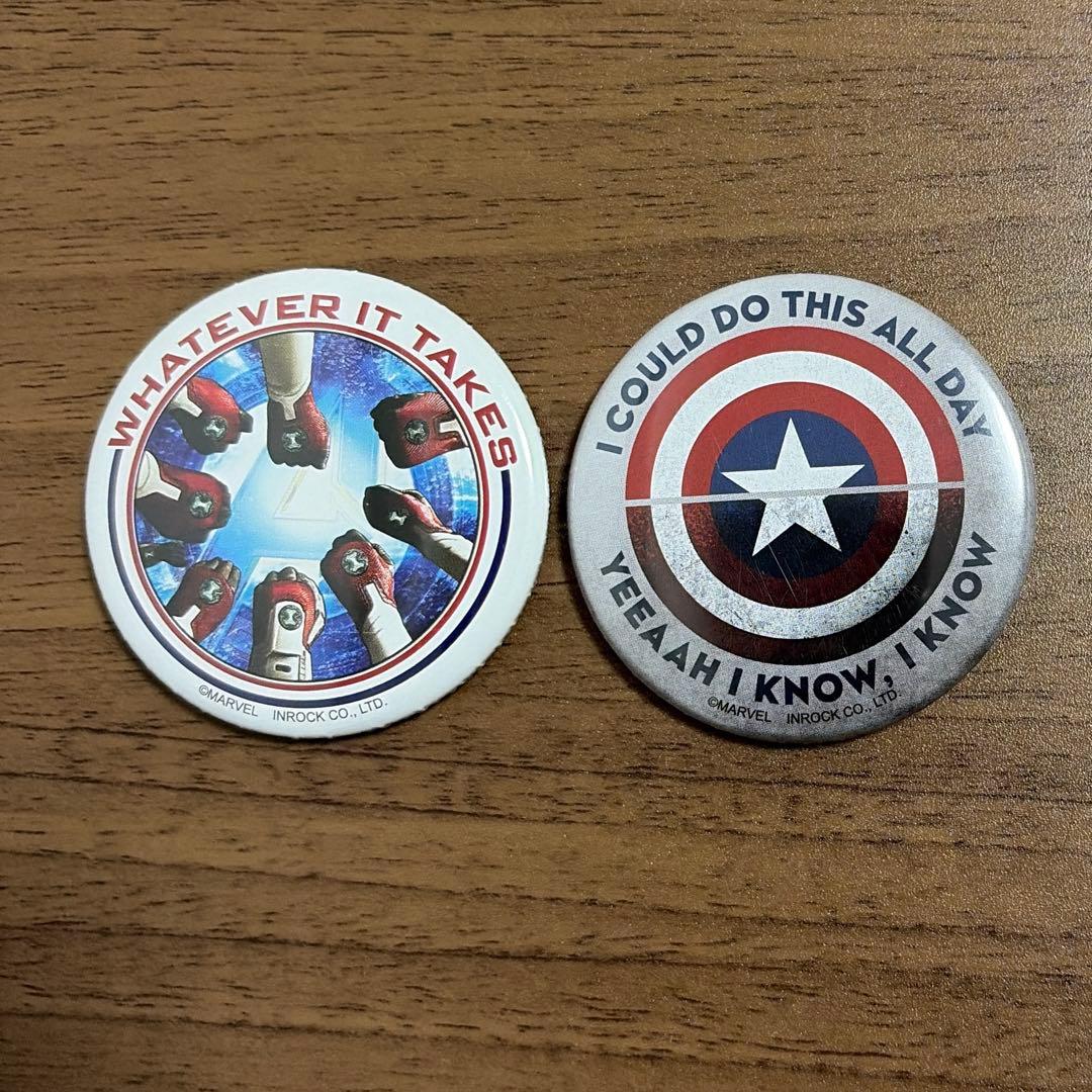 MARVEL Avengers Endgame Captain America Can Badge, 2 pieces
