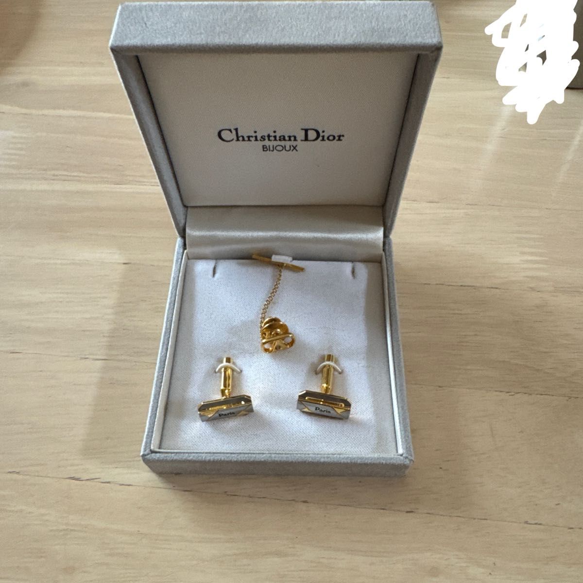 Christian Dior クリスチャンディオール カフス タイピン セット ゴールドカラー