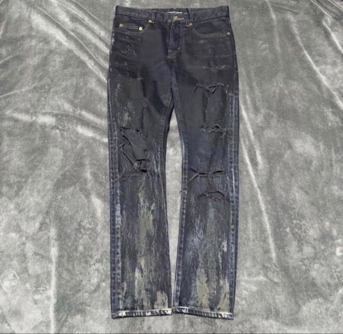 Saint Laurent 破損涂层牛仔裤 早期版本 尺码28