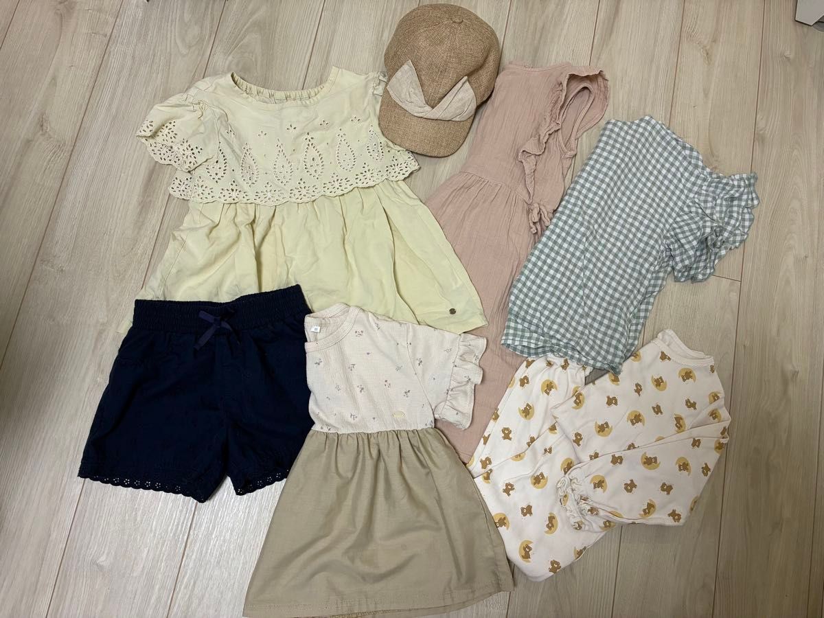 女童120码儿童服装打包出售8件套上衣连衣裙裤子睡衣帽子