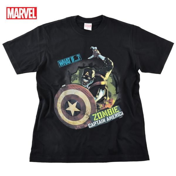 MARVEL マーベル Tシャツ メンズ 半袖 WHAT IF ホワット イフ ゾンビ キャプテンアメリカ アベンジャーズ アメコミ グッズ ギフト ペアルック 誕生日プレゼント