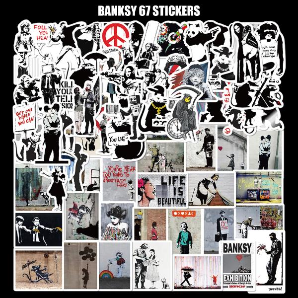 BANKSY バンクシー ステッカー 67枚セット PVC 防水 シール アーティスト 路上芸術家 ストリート グラフィティ アート イラスト 芸術 画家 スーツケース