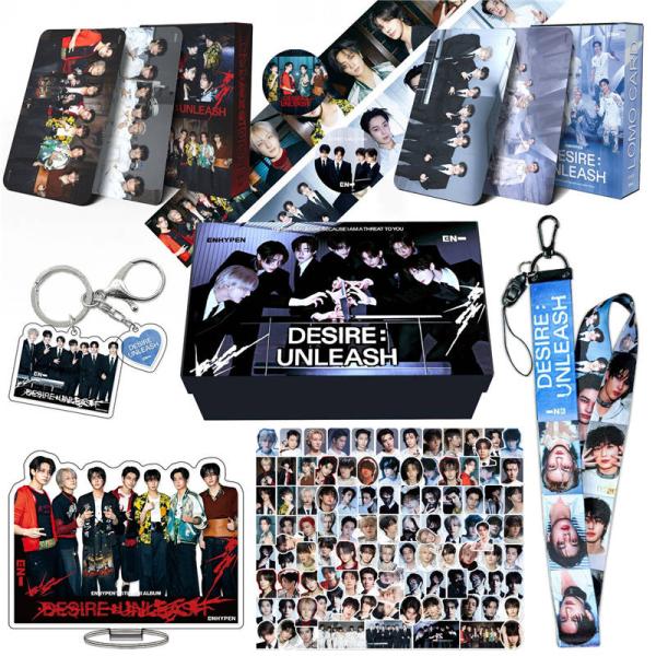 ENHYPEN商品礼盒照片卡Bad Desire胶带套装特雷卡海普照片照片卡K-POP韩国钥匙环吊带贴纸套装
