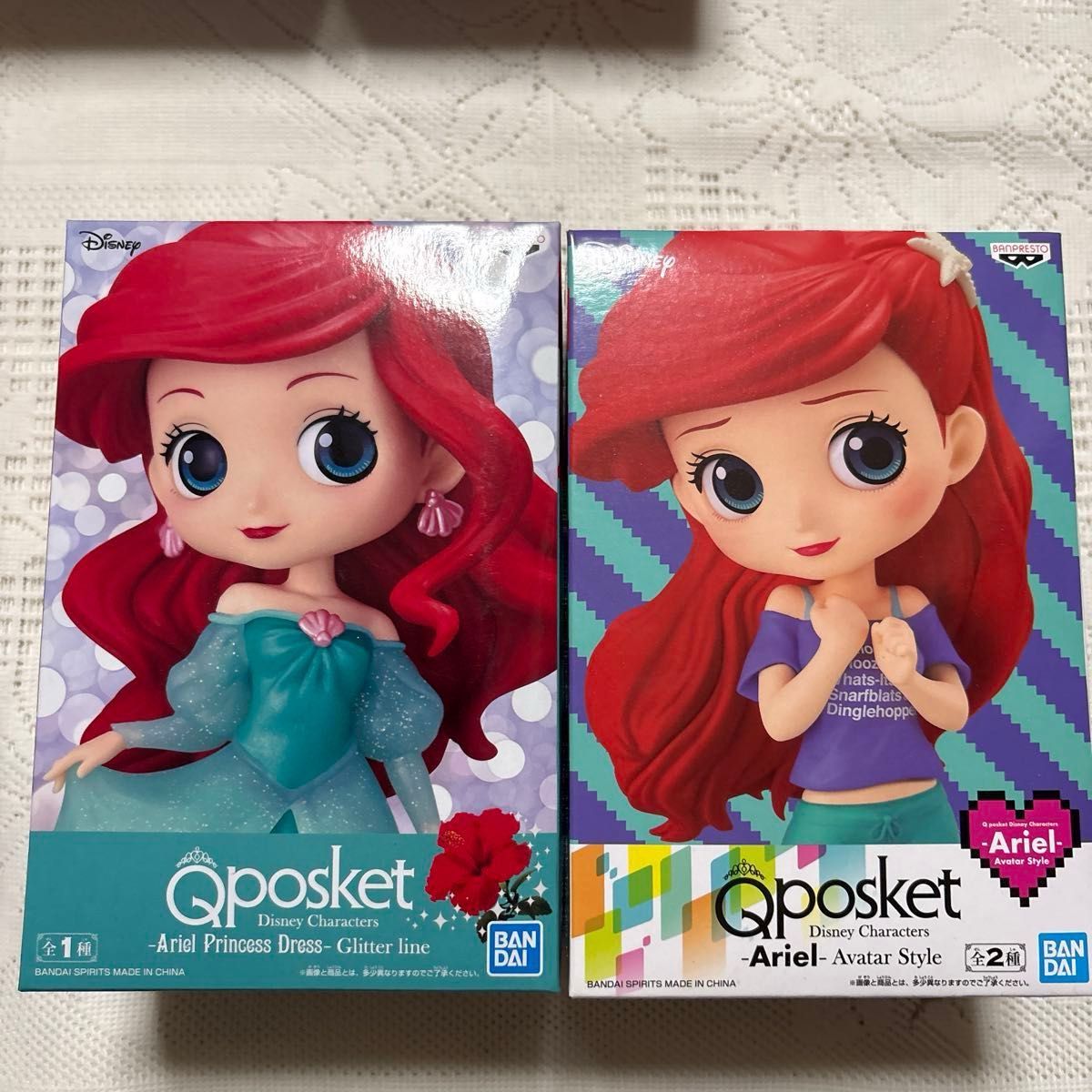Qposket 迪士尼 爱丽儿 手办 2种套装