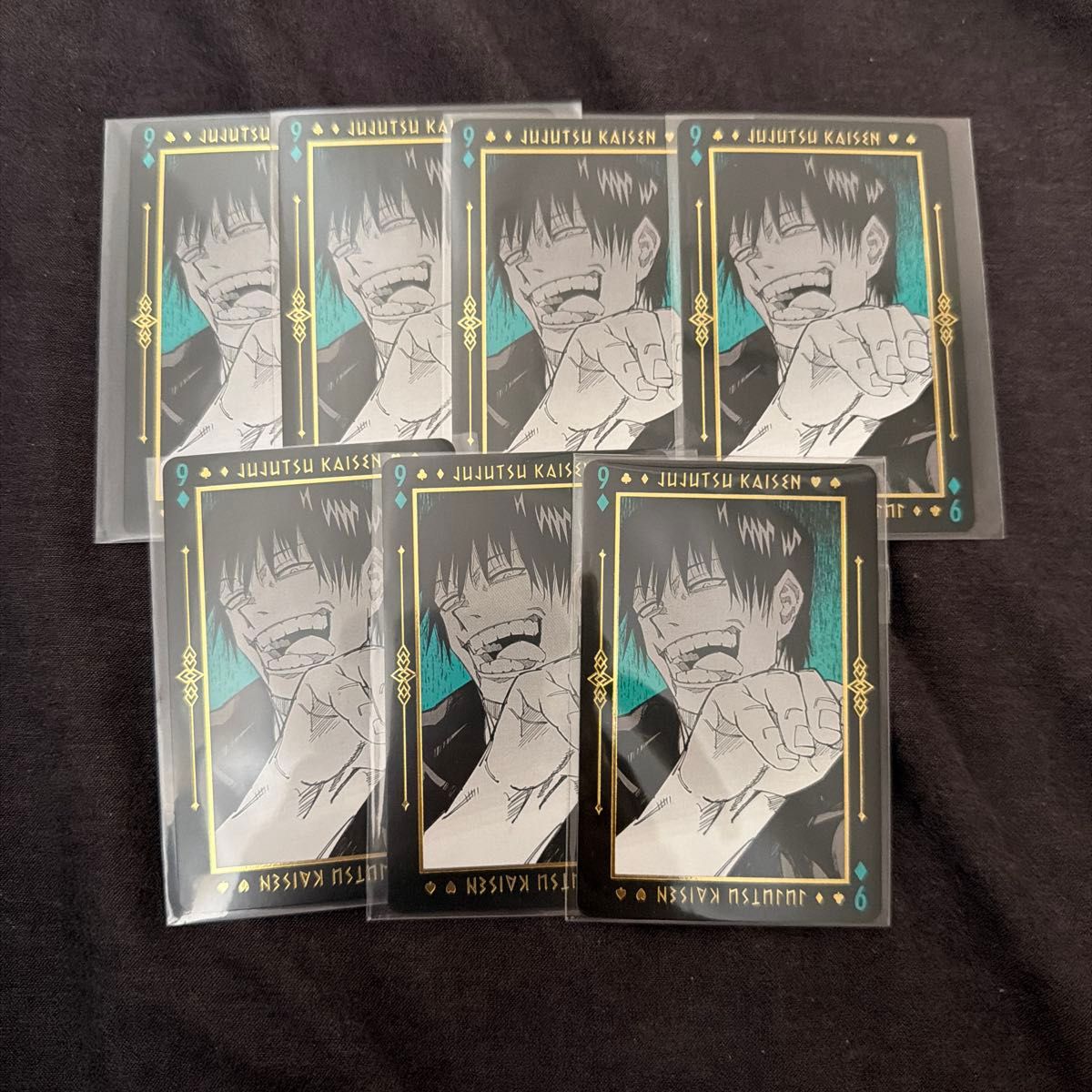 Jujutsu Kaisen Toji Fushiguro Foil-Stamped Playing Cards 7-Card Set