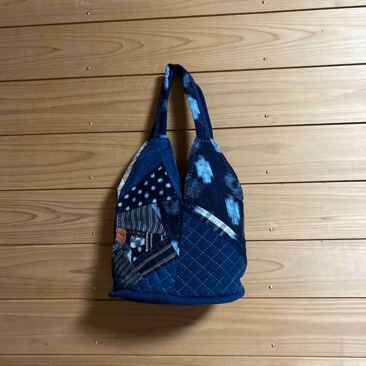 Handmade Patchwork Antique Fabric Tote Bag, Carry Bag, Remake Bag