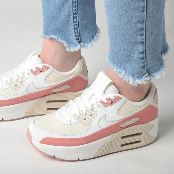 NIKE AIR MAX 90 LV8 耐克 Air Max 女士运动鞋 白珊瑚红 hf0782-101