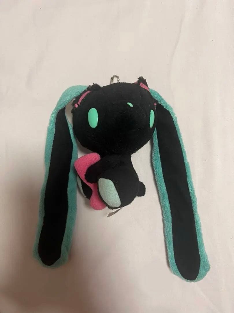 通用兔子初音未来毛绒玩具吉祥物钥匙圈黑色