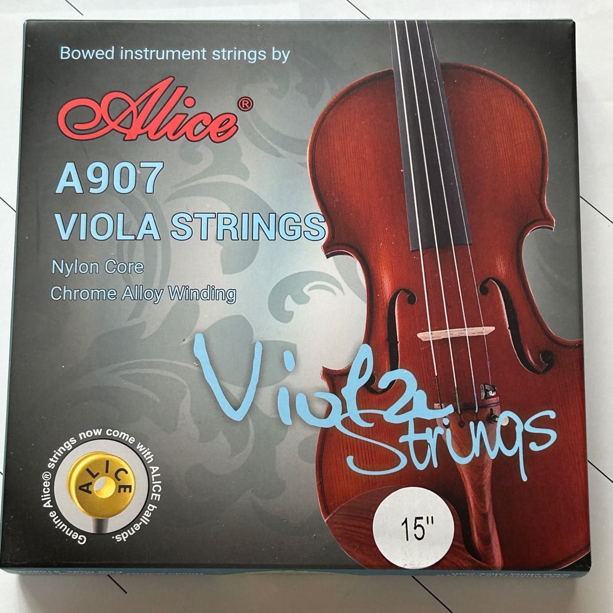 Alice A907 VIOLA STRINGS ナイロンコア クロム合金巻 15インチ ビオラ ヴィオラ