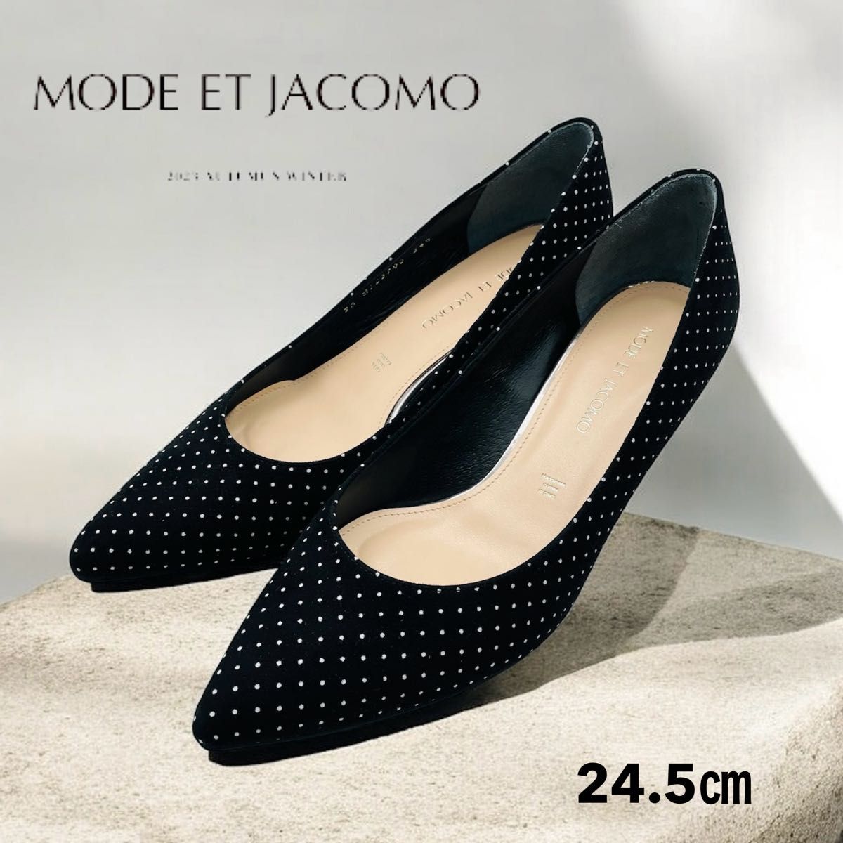【未使用】MODE ET JACOMO 24.5cm nuback点美腿