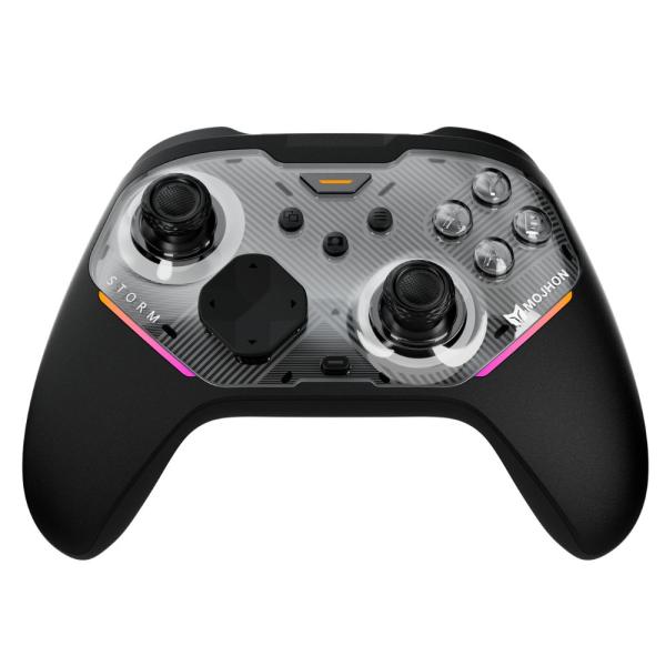 MOJHON 莫琼 风暴 无线 有线 游戏手柄(适用于Switch1+2、iPhone、Android、Windows 10、Windows 11,支持蓝牙、2.4GHz、USB-A转C接口,配备6轴陀螺仪)黑色
