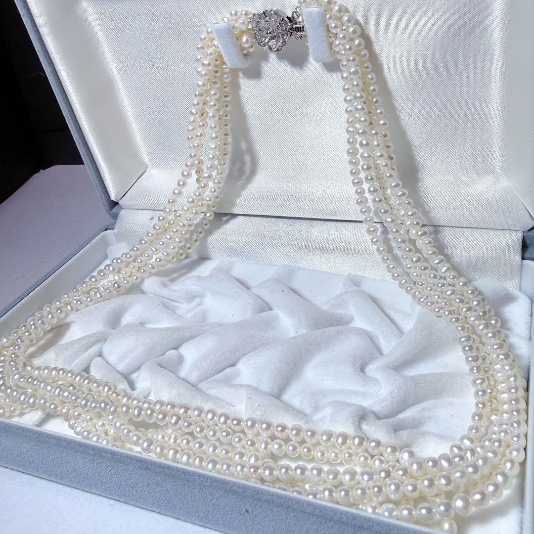 Excellent condition✨Tery-kyo 5-strand baby pearl necklace, 4–4.5 mm, genuine pearls