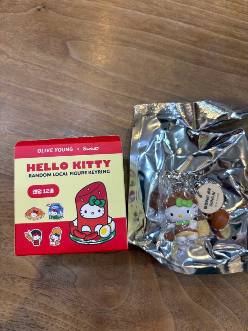 Korea Limited Hello Kitty Olive Young Rare Kitty Keychain Curly
