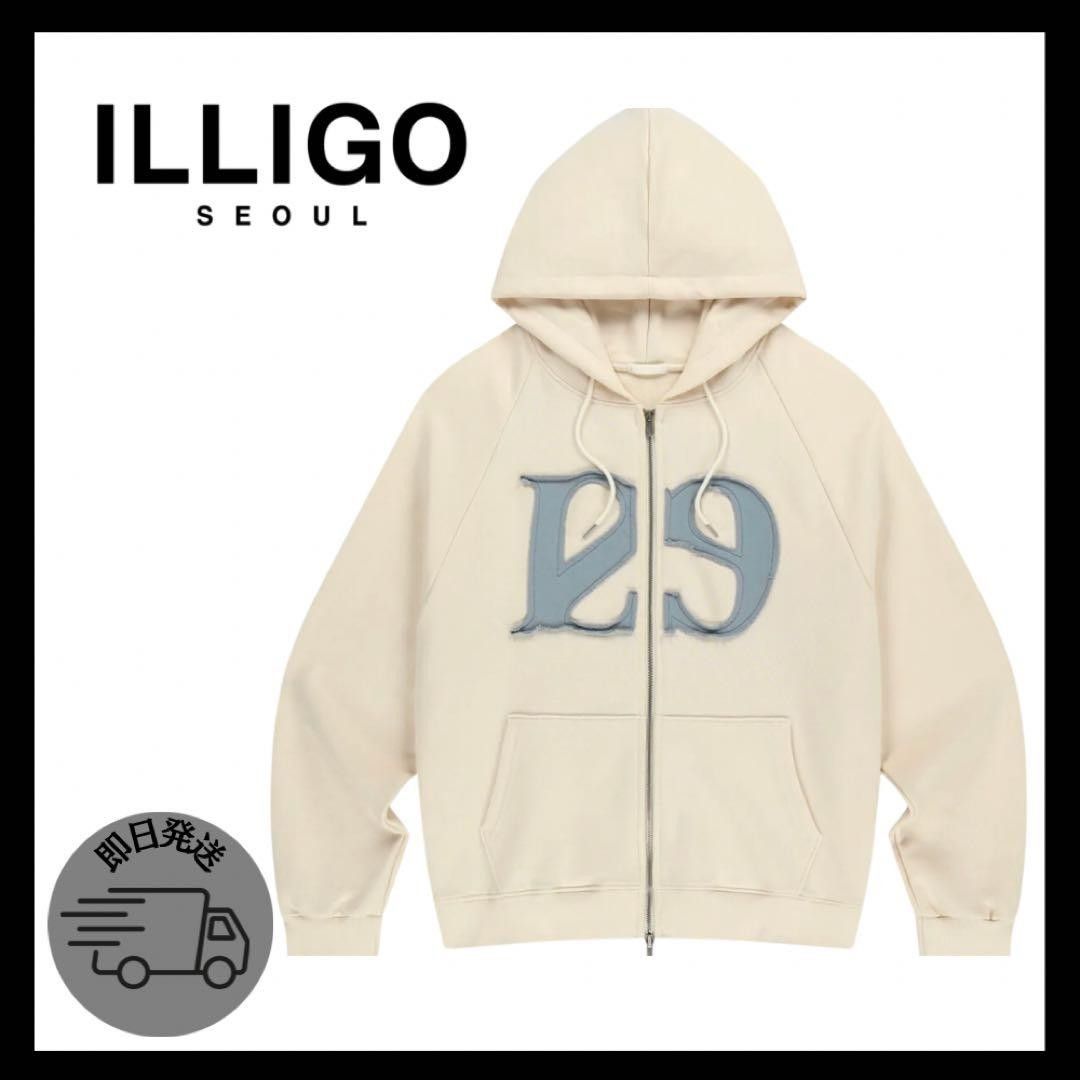 ★ 全新未拆封★【ILLIGO】伊里戈 连帽卫衣 奶油色 S码