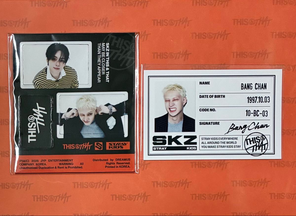 Stray Kids SKZ THIS & THAT Regular Edition, THIS ver. Magnet ID Card, Bang Chan
