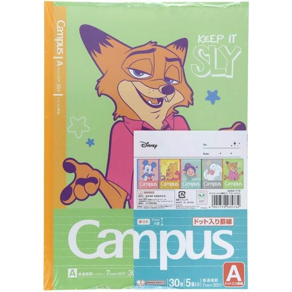 サンスター文具 Sun-Star Stationery ディズニー グッズ キャンパスノート 5冊パック ドットA罫 ディズニーコレクション S2691779 パックノート メール便発送